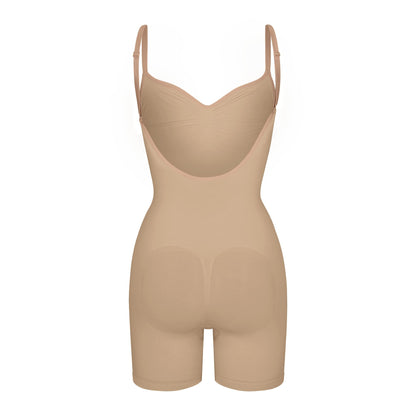 SEAMLESS SCULPT LOW BACK MID THIGH BODYSUIT | CLAY